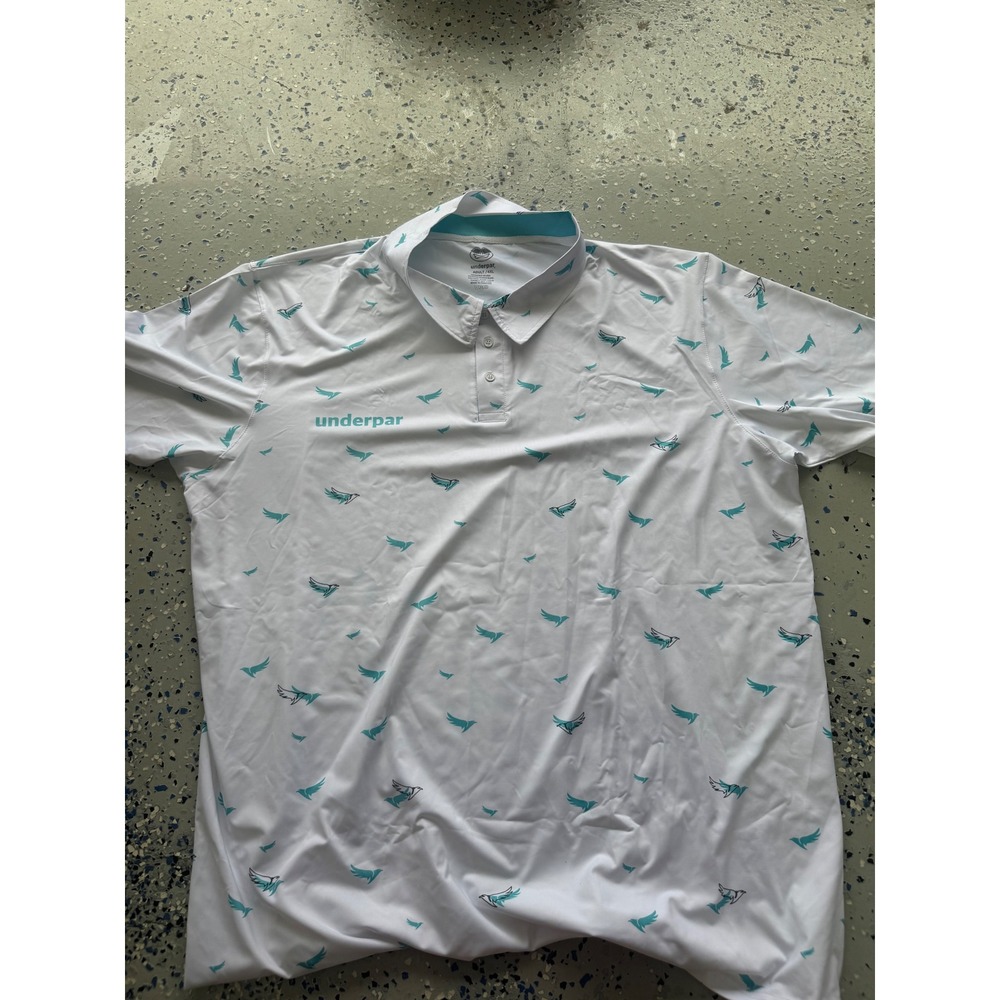 Underpar Golf Polo‎ Shirt Bird Print Moisture Wicking Adult 4XL